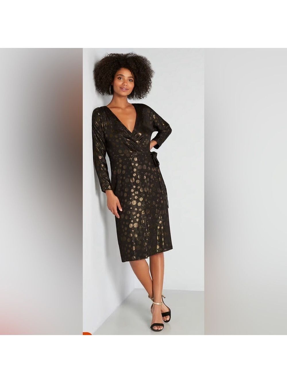 ModCloth Golden Record Party true wrap dress - size medium - nwt - Picture 3 of 12